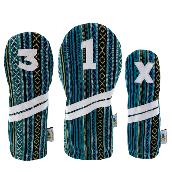 Sunfish: Woven Ace Style Headcovers (Driver, Fairway, Hybrid or Set) - Peacock