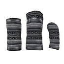 Sunfish: Hand-Woven Barrel Headcovers Set - Salt and Pepper Golf Club Headcovers