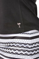 Golftini: Women's Sleeveless Ruffle Tech Polo - Black