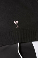 Golftini: Women's Long Sleeve V-Neck Sweater - Black