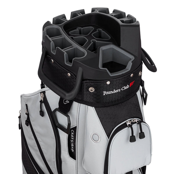 Founders Club 4th Generation Player Series Club Lock Organizer Golf Cart Bag for Men with 14 Way Anti Rattle Divider Top- Free Snap On Rain Hood-Full Length Dividers