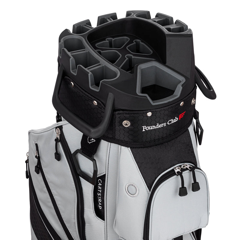 Founders Club 4th Generation Player Series Club Lock Organizer Golf Cart Bag for Men with 14 Way Anti Rattle Divider Top- Free Snap On Rain Hood-Full Length Dividers