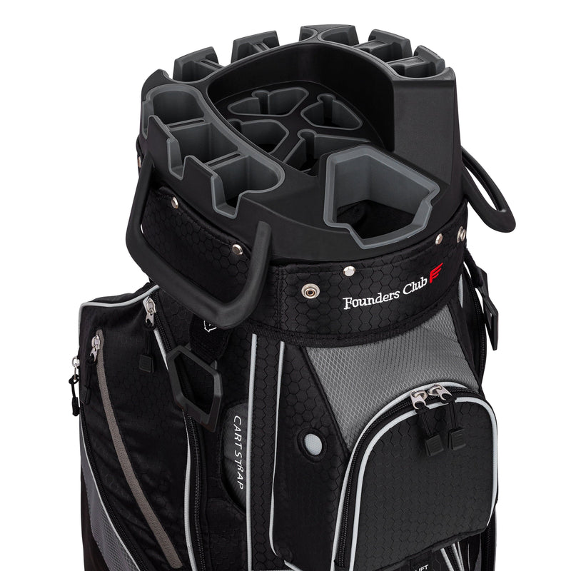 Founders Club 4th Generation Player Series Club Lock Organizer Golf Cart Bag for Men with 14 Way Anti Rattle Divider Top- Free Snap On Rain Hood-Full Length Dividers