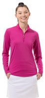 SanSoleil: Ladies UPF 50 SunGlow Long Sleeve Zip Mock - 900434