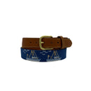 Shrimp and Boats Hand-stitched Needlepoint Belt by Charleston Belt