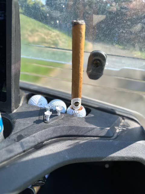 Golf Ball Cigar Holder Handmade Golf Accessory by Stogie Golf