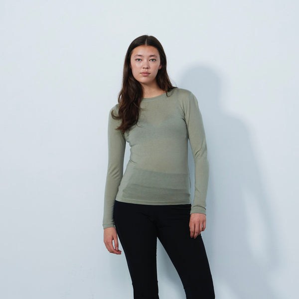 Daily Sports: Women's Base Layer Round Neck Long Sleeve Top - Seagrass