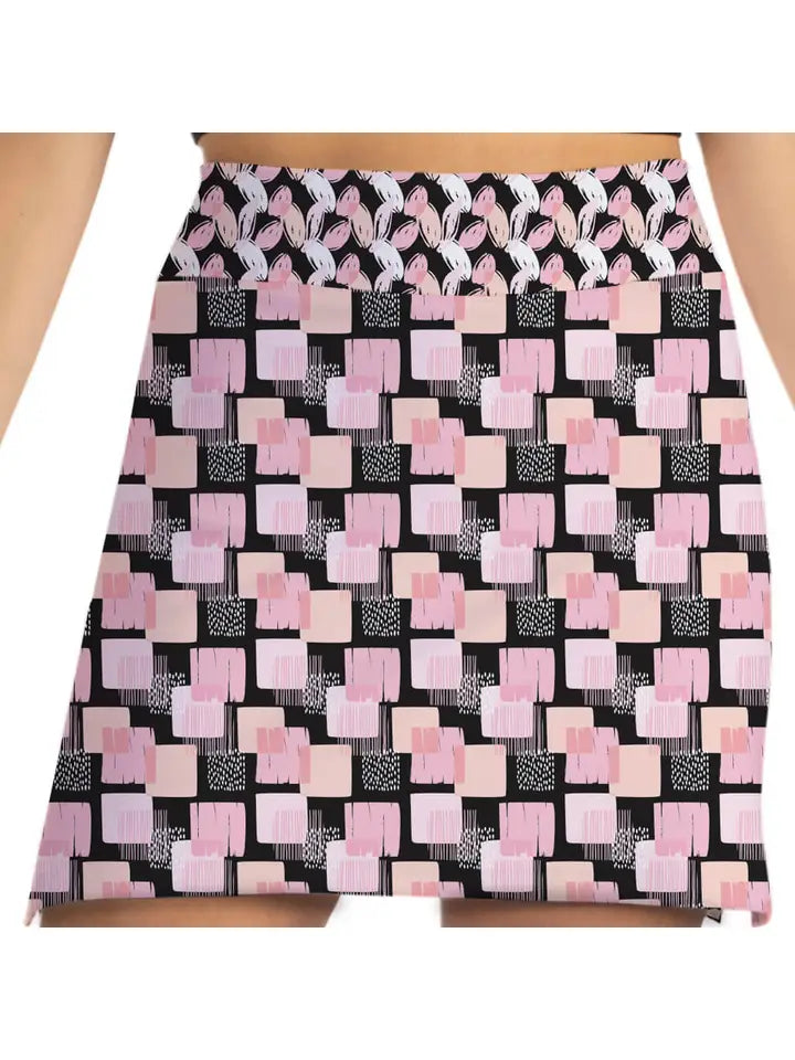 Skort Obsession: Pull On Skort - Checked Out Pink