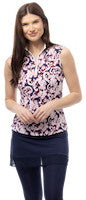 SanSoleil: Ladies UPF 50 SolTek Lux Sleeveless Print Mock - 900627P