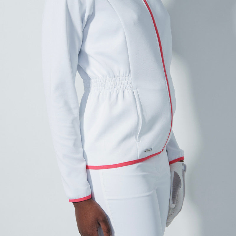 Daily Sports: Women's Smocked Waist Jacket - White Clothing
