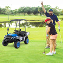 24V Kids Golf Cart 4WD 2-Seater Ride on Car with Storage Trunk and Horn-Blue