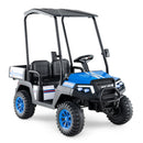 24V Kids Golf Cart 4WD 2-Seater Ride on Car with Storage Trunk and Horn-Blue