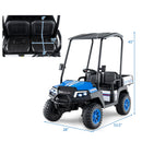 24V Kids Golf Cart 4WD 2-Seater Ride on Car with Storage Trunk and Horn-Blue