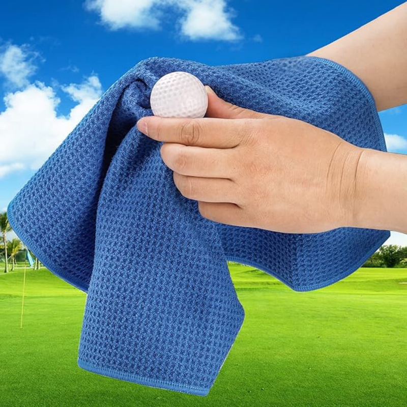 Pro Towels Blankets - Medium Microfiber Waffle Golf Towel: Black Trimmed Pack of 3