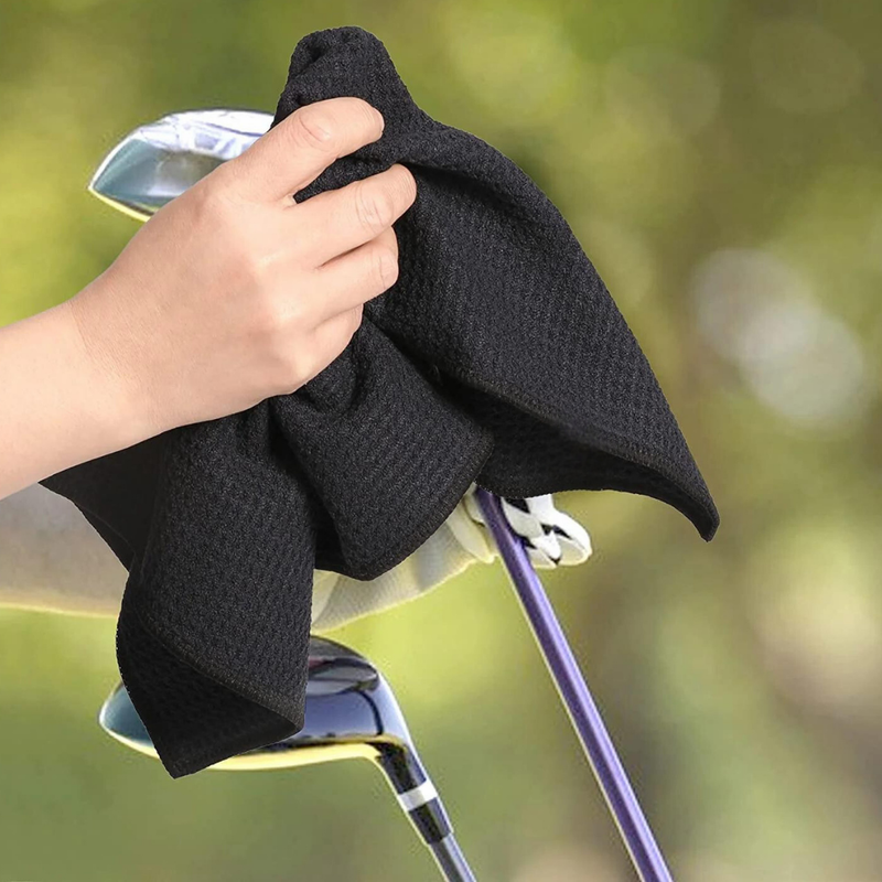 Pro Towels Blankets - Medium Microfiber Waffle Golf Towel: Black Trimmed Pack of 3