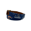 Shrimp and Boats Hand-stitched Needlepoint Belt by Charleston Belt