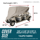 6 Passenger Golf Cart Storage Cover Taupe
