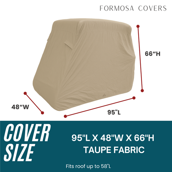 2 Passenger Golf Cart Storage Cover - Taupe