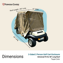 2+2 Passenger Golf Cart Driving Enclosure Cover (4 Passenger Short Roof 58") Texteline Mesh Taupe