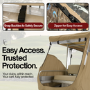 4 Seater Golf Cart Enclosure for 80 Inch Long Roof – Taupe Rain and Winter Driving Cover