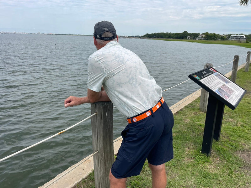 Clemson University Tigers Hand-stitched Needlepoint Belt by Charleston Belt