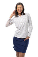 SanSoleil: Ladies Soltek Lux Long Sleeve Print Mock - 900621