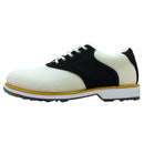 SKŌNI Men's Golf Shoe Waterproof- Black/White Saddle