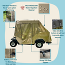 2+2 Passenger Golf Cart Driving Enclosure Cover (4 Passenger Short Roof 58") Texteline Mesh Taupe