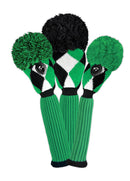Just 4 Golf: Diamond Knit Headcover Set - Green, Black & White