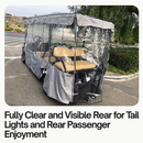 6 Passenger Driving Enclosure Golf Cart Cover fits EZGO 4+2 Bench