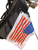 American Flag Golf Towel with Clip - 24x16 inch USA Microfiber Golf Towels
