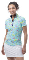 SanSoleil: Ladies Solair Cool Ultra-Mesh Short Sleeve Zip Mock - 900655