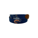Shrimp and Boats Hand-stitched Needlepoint Belt by Charleston Belt