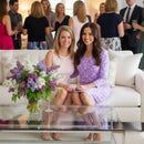 Brisbane V-Neck Dress in Abstract Coral Lilac and Pink Lemonade