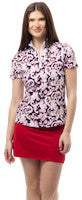 SanSoleil: Ladies Soltek Lux Short Sleeve Print Mock - 900628