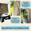 2+2 Passenger Golf Cart Driving Enclosure Cover (4 Passenger Short Roof 58") Texteline Mesh Taupe