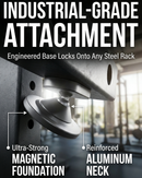 All-Metal Magnetic Gym Phone Holder for MagSafe and Android | Industrial N54 Magnets | Rock-Solid Mount for Squat Racks & Metal Gym Equipment | 360° Adjustable | Includes Metal Ring