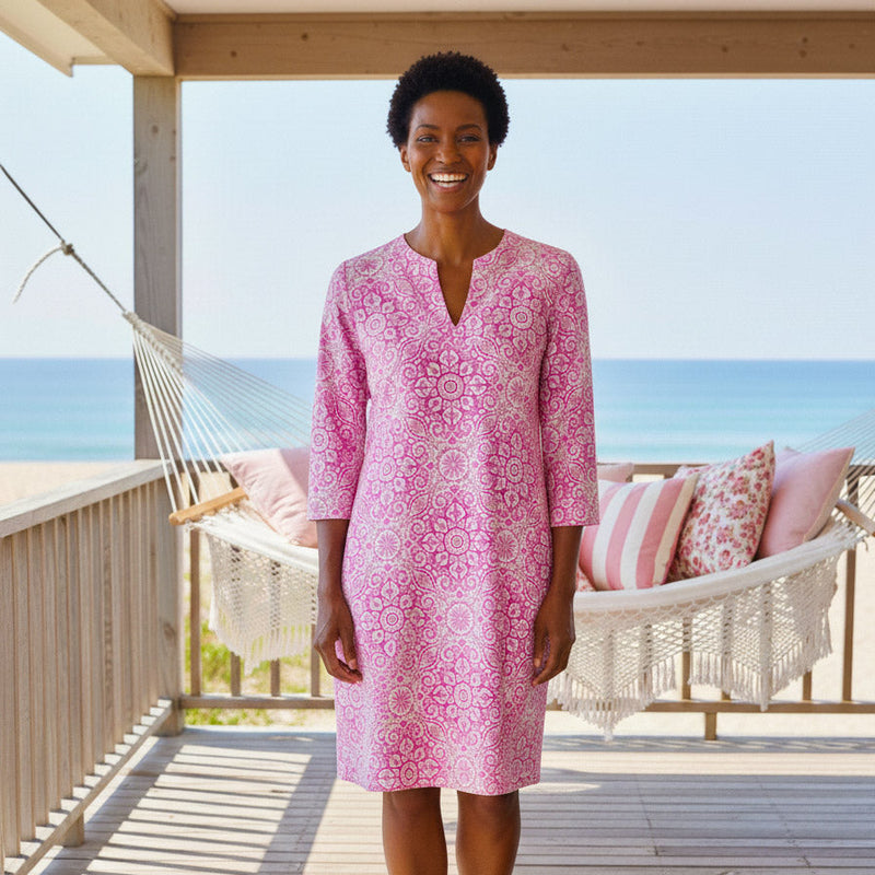 dress shops in vero beach Tunic Marrakech Express Pink 604 Marrakech Express Pink / XS SIZE:9-10 Women Floral Maxi Dress BELT NOT INCLUDED YGroup_villanelle-mini