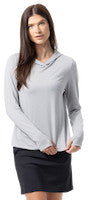 SanSoleil: Ladies UPF 50 Solmelange L/S Stripe Hoodie - 900451MM