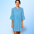 Greenwich Tunic Dress in Cupid's Arrow Blue and White