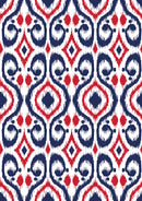 Venice Ruffle Hem Skort in Ikat Island Red White Blue
