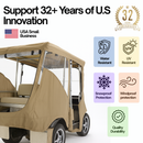 2+2 Passenger Golf Cart Driving Enclosure Cover (4 Passenger Short Roof 58") Taupe