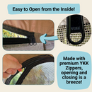 2+2 Passenger Golf Cart Driving Enclosure Cover (4 Passenger Short Roof 58") Texteline Mesh Taupe