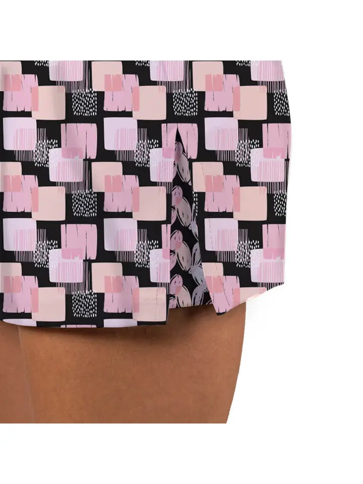 Skort Obsession: Pull On Skort - Checked Out Pink