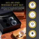 Golf Ball Whiskey Coolers - Pack of 5 - Men's Gift Set; Golfer's Whiskey Chill Stones, Reusable Cooling Balls; Includes 4 Chilling Stones - Ideal Golf-Themed Gift for Men + Metallic Tongs & Gift Box