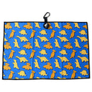 Blue Dino Chicken Nugget Golf Towel | 24” x 16” Microfiber Towel | Magnetic Clip & Carabiner | Premium Golf Accessory
