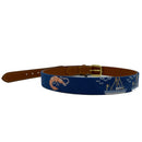Shrimp and Boats Hand-stitched Needlepoint Belt by Charleston Belt