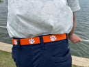 Clemson University Tigers Hand-stitched Needlepoint Belt by Charleston Belt