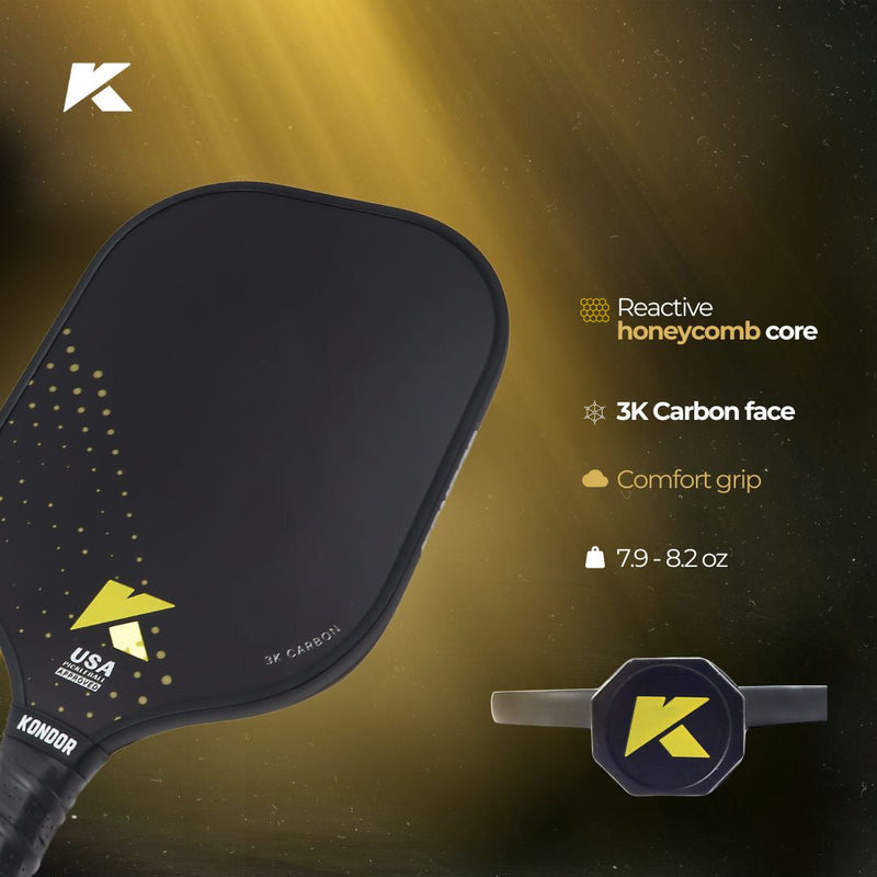 DUNE 3K Carbon Pickleball Paddle by KONDOR