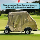 2+2 Passenger Golf Cart Driving Enclosure Cover (4 Passenger Short Roof 58") Texteline Mesh Taupe